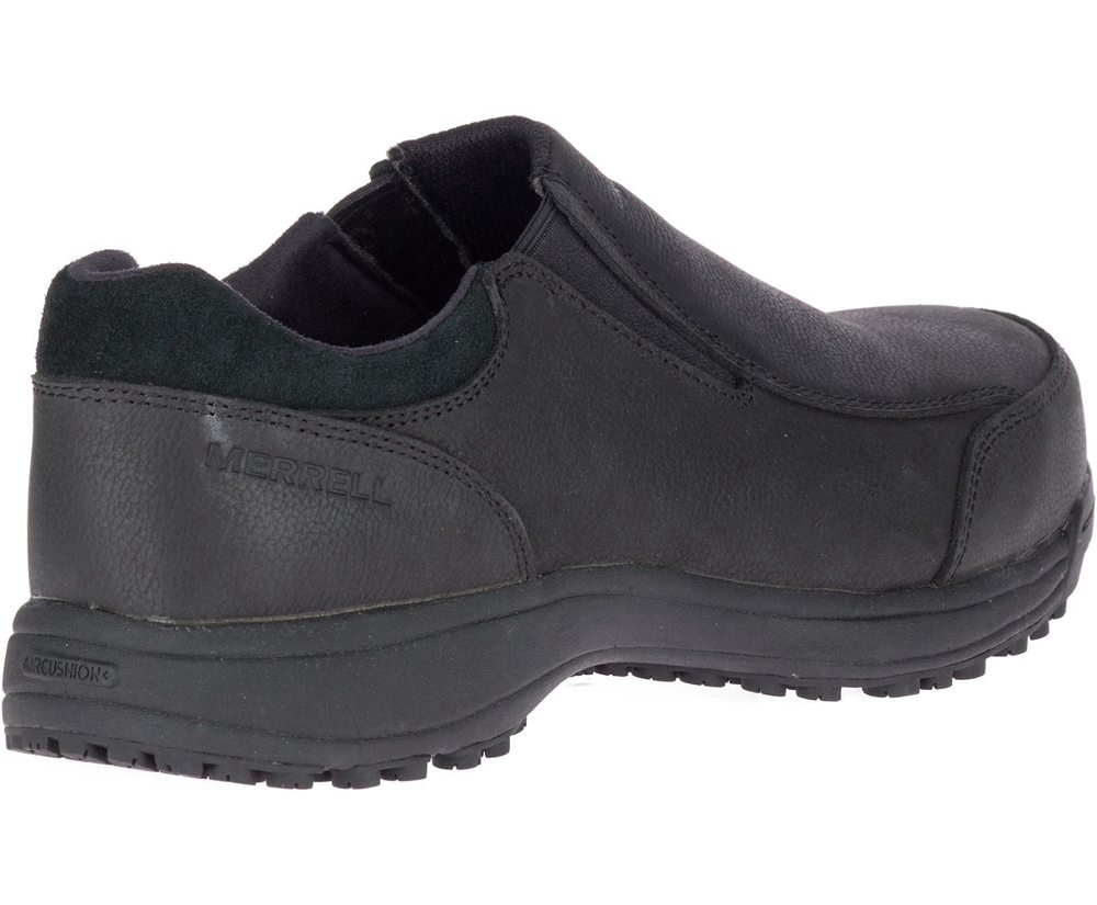 Merrell Slip Ons Męskie Czarne - Sutton Moc Steel Toe - 491362-OZF